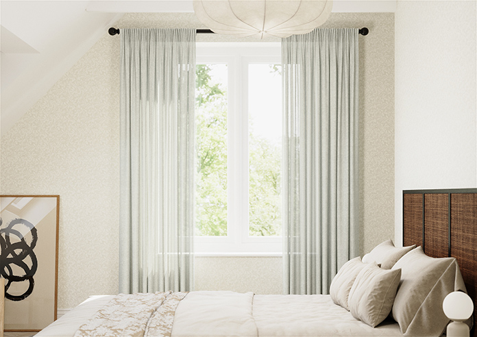 Taranto Voile, Black Frost - Made to Measure Curtains - Image 3